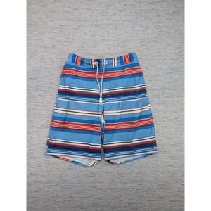 johnnie-O Swim Shorts Mens Medium‎ Board Trunks Beachwear Striped Patriotic